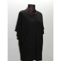 Wieczorowa tunika Oversize z błyszczącą niteczką - czarna